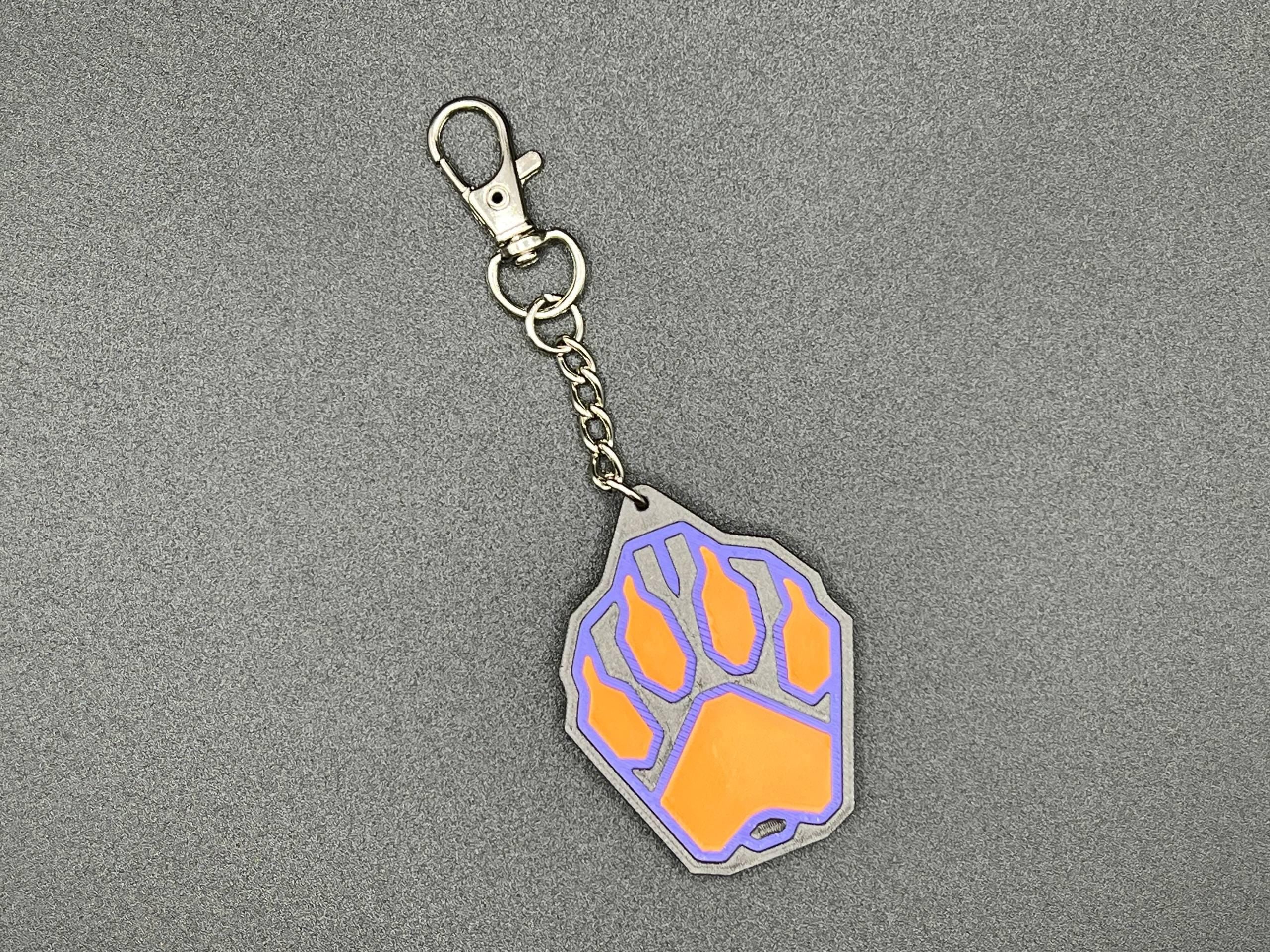 Cyberpunk Fox Paw Keychain